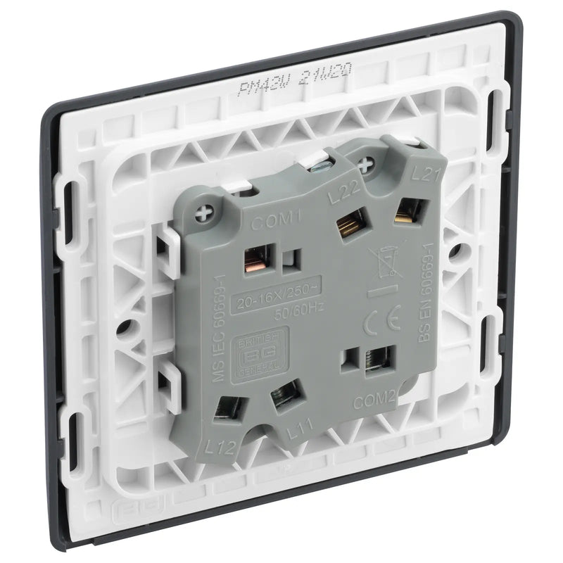 BG Electrical Part M - Double, 2 way switch, wide rocker