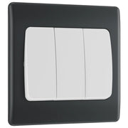 BG Electrical Part M - Triple, 2 way switch, wide rocker