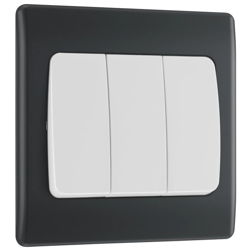 BG Electrical Part M - Triple, 2 way switch, wide rocker
