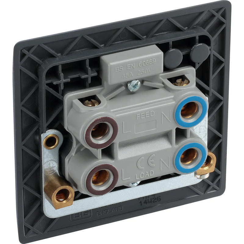 BG Electrical Part M - 45A, double pole, single plate, with indicator