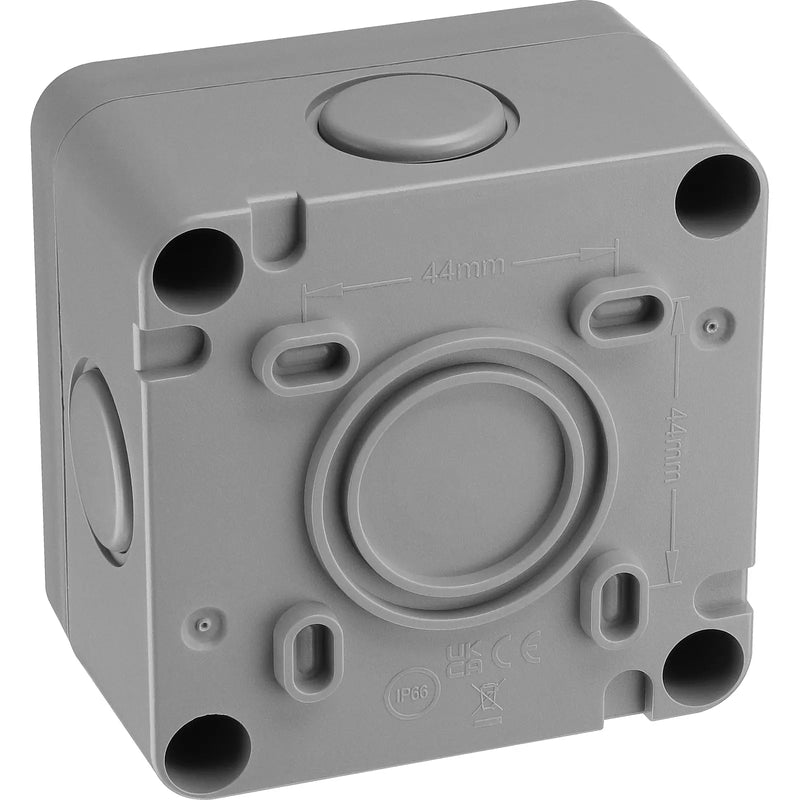BG Electrical Weatherproof Storm - Single, 2 way retractive, printed 'PRESS', IP66