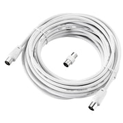 Ross Cable Accessories - Coaxial aerial cable with coupler (10m, white)