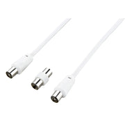 Ross Cable Accessories - Coaxial aerial cable with coupler (10m, white)