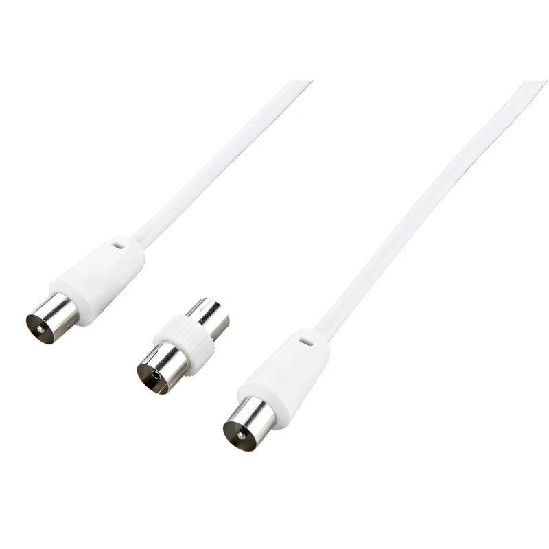 Ross Cable Accessories - Coaxial aerial cable with coupler (10m, white)