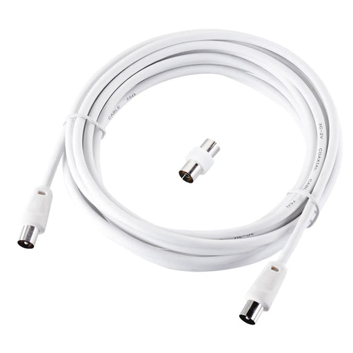 Ross Cable Accessories - Coaxial aerial cable with coupler (3m, white)