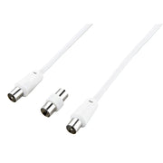 Ross Cable Accessories - Coaxial aerial cable with coupler (3m, white)