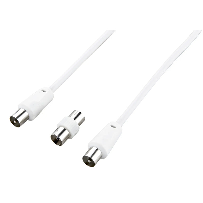 Ross Cable Accessories - Coaxial aerial cable with coupler (3m, white)