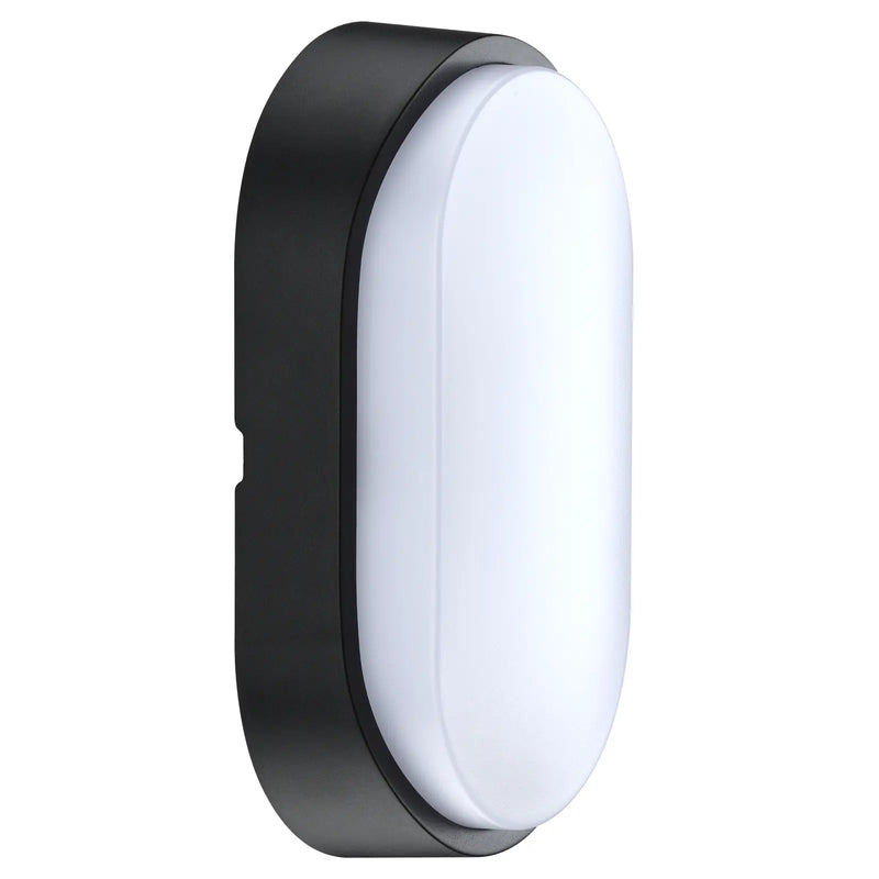 Luceco Ext Residential - Exterior residential bulkhead oval 700lumens with white or black bezel
