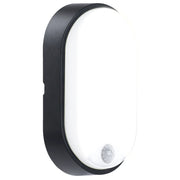 Luceco Ext Residential - Exterior residential bulkhead oval 700lumens with white or black bezel + PIR
