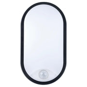 Luceco Ext Residential - Exterior residential bulkhead oval 700lumens with white or black bezel + PIR
