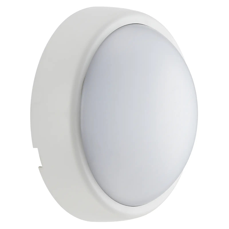 Luceco Ext Residential - Exterior residential bulkhead round 450lumens with white or black bezel