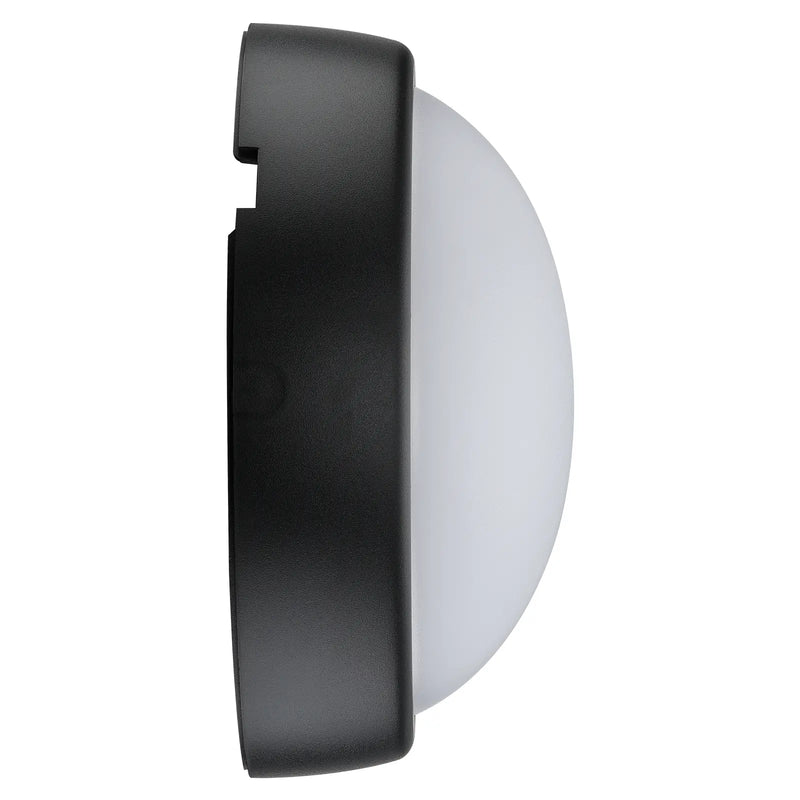 Luceco Ext Residential - Exterior residential bulkhead round 450lumens with white or black bezel