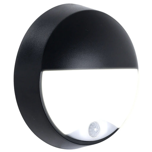 Luceco Ext Residential - Exterior residential bulkhead eyelid 400lumens with white or black bezel + PIR
