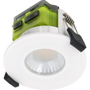 Luceco Ftype MK2 Fire Rated Downlight 4W/6W 750lm Power Change & CCT Change 3000K / 4000K Dim2Warm Dimmable IP65 White bezel - Flat