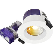 Luceco Ftype Ultra Fire Rated Downlight 4W/6W 690lm Power Change & CCT Change 3000K / 4000K Dim2Warm Dimmable IP65 White - Regressed