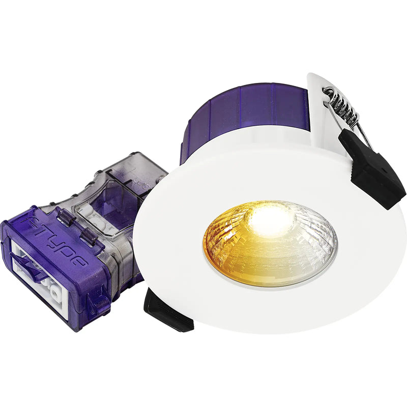 Luceco Ftype Ultra Fire Rated Downlight 4W/6W 690lm Power Change & CCT Change 3000K / 4000K Dim2Warm Dimmable IP65 White - Flat - Pack of 1