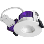 Luceco Ftype Ultra Fire Rated Downlight 4W/6W 690lm Power Change & CCT Change 3000K / 4000K Dim2Warm Dimmable IP65 White - Flat - Pack of 1