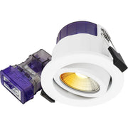 Luceco Ftype Ultra Fire Rated Downlight 4W/6W 690lm Power Change & CCT Change 3000K / 4000K Dim2Warm IP20 White - Adjustable