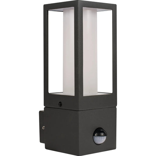 Luceco Azurar Coach Lantern - Exterior Decorative GU10 Lanten with PIR motion Sensor IP54 - Lamp not included - Slate Grey