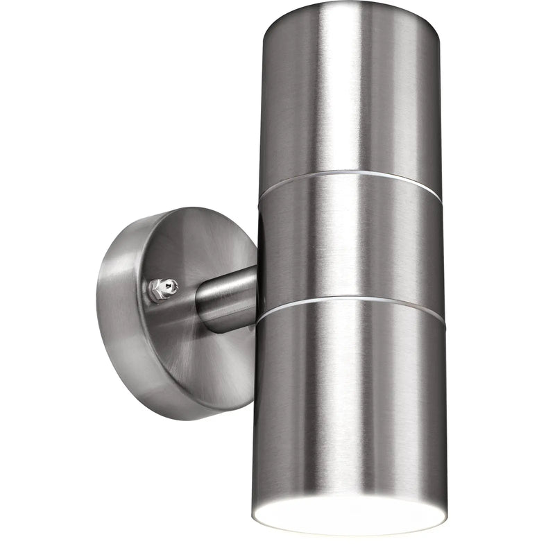 Luceco Azurar Wall Light - Exterior decorative up / down wall light GU10 stainless steel