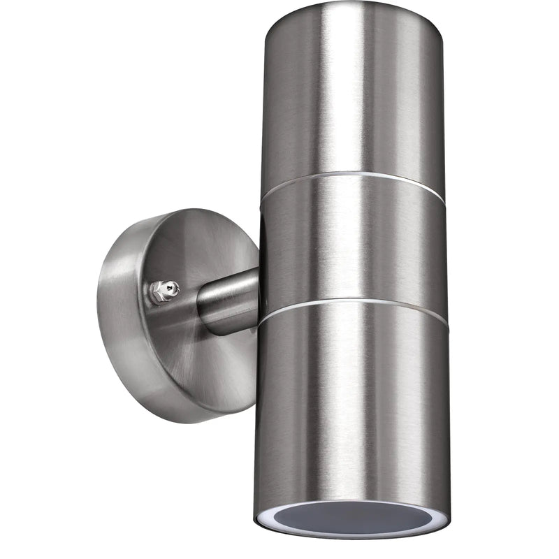 Luceco Azurar Wall Light - Exterior decorative up / down wall light GU10 stainless steel