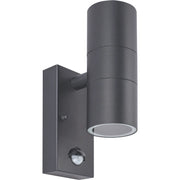 Luceco Azurar Wall Light - Exterior decorative up / down wall light GU10 with PIR finished in slate grey