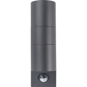 Luceco Azurar Wall Light - Exterior decorative up / down wall light GU10 with PIR finished in slate grey