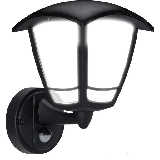Luceco Coach Lantern - Exterior LED PIR Coach Lantern 4 Panel Bottom Arm 640lm 8w 4000k Ip44 Black