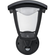 Luceco Coach Lantern - Exterior LED PIR Coach Lantern 4 Panel Bottom Arm 640lm 8w 4000k Ip44 Black
