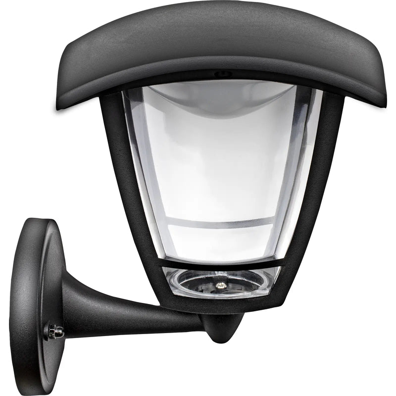 Luceco Coach Lantern - Exterior LED Coach Lantern 4 Panel Bottom Arm 640lm 8w 4000k Ip44 Black Non-pir