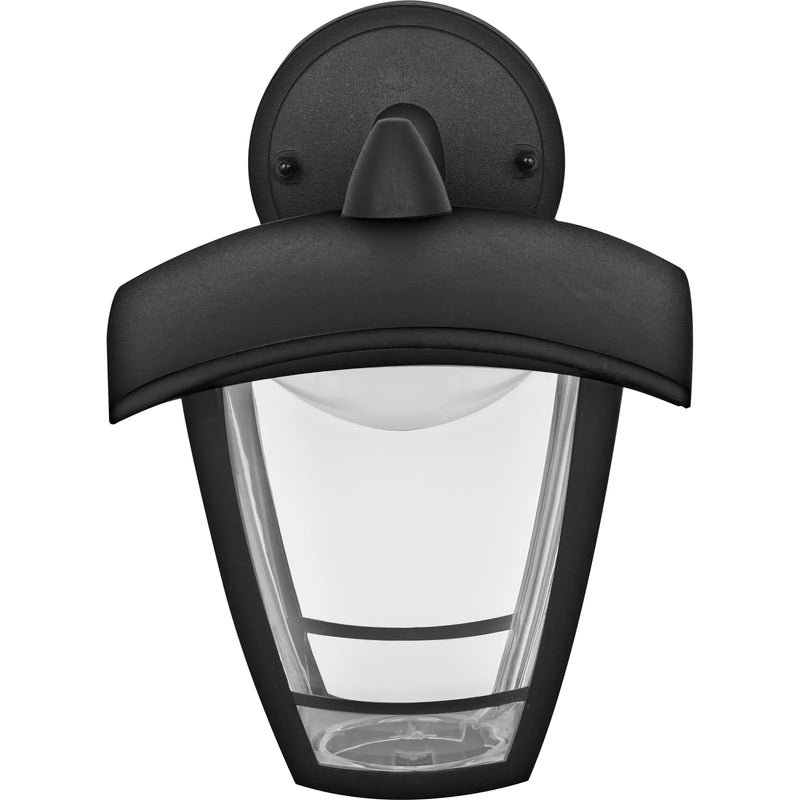 Luceco Coach Lantern - Exterior LED Coach Lantern 4 Panel Top Arm 640lm 8w 4000k Ip44 Black Non-pir