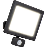 Luceco Essence Floodlight with ball joint 50W black 4000k colour temp with PIR - Pack of 1