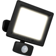 Luceco Essence Floodlight with ball joint 30W black 4000k colour temp with PIR