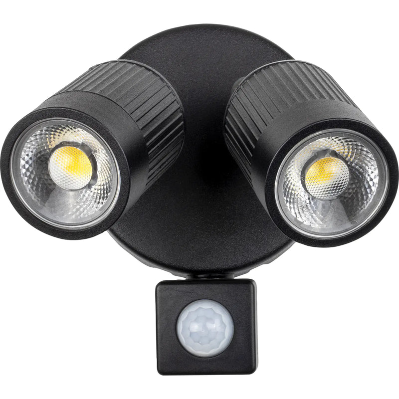 Luceco Slate Grey Wall Lights - Twin wall light with pir sensor 720lm 10w 4000k standard