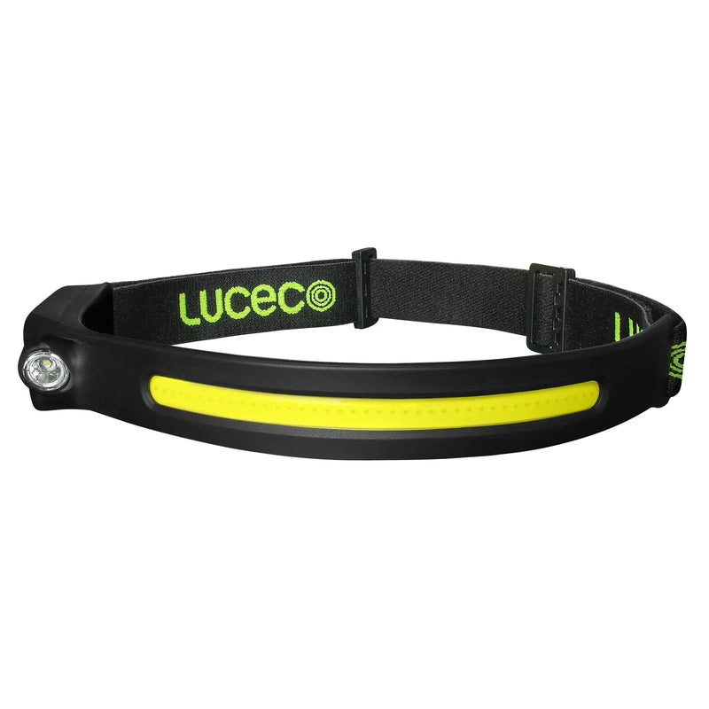 Luceco Head Torch - Flexable Headtorch with Motion Sensor 350lm+150lm USB Rechargeable