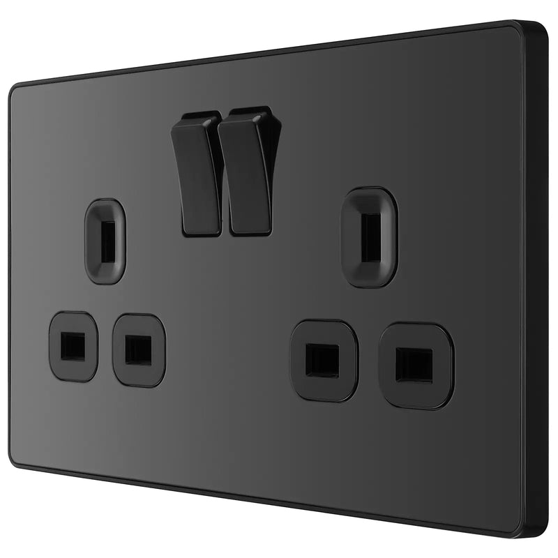 BG Electrical Evolve Black Chrome - Double, switched, single pole
