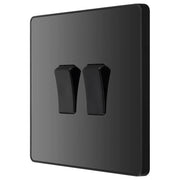BG Electrical Evolve Black Chrome - Double, 2 way switch