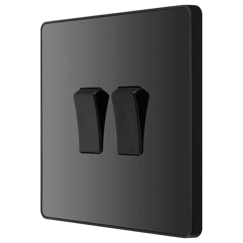 BG Electrical Evolve Black Chrome - Double, 2 way switch