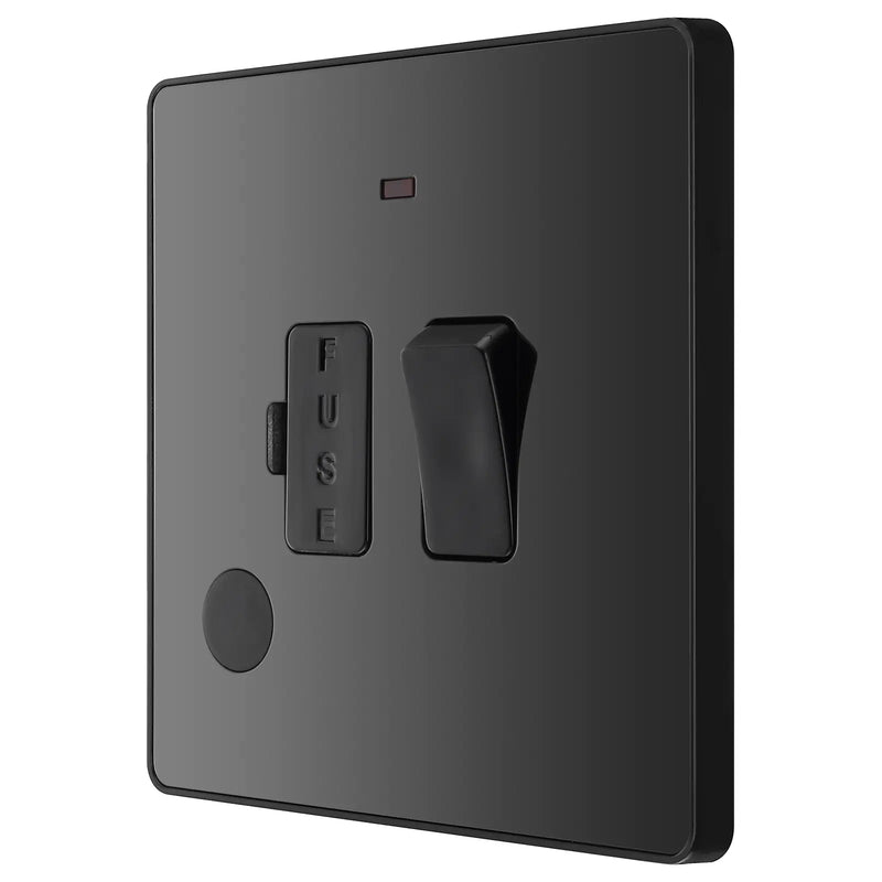 BG Electrical Evolve Black Chrome - Switched and fused with indicator