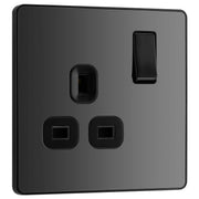 BG Electrical Evolve Black Chrome - Single, switched, single pole