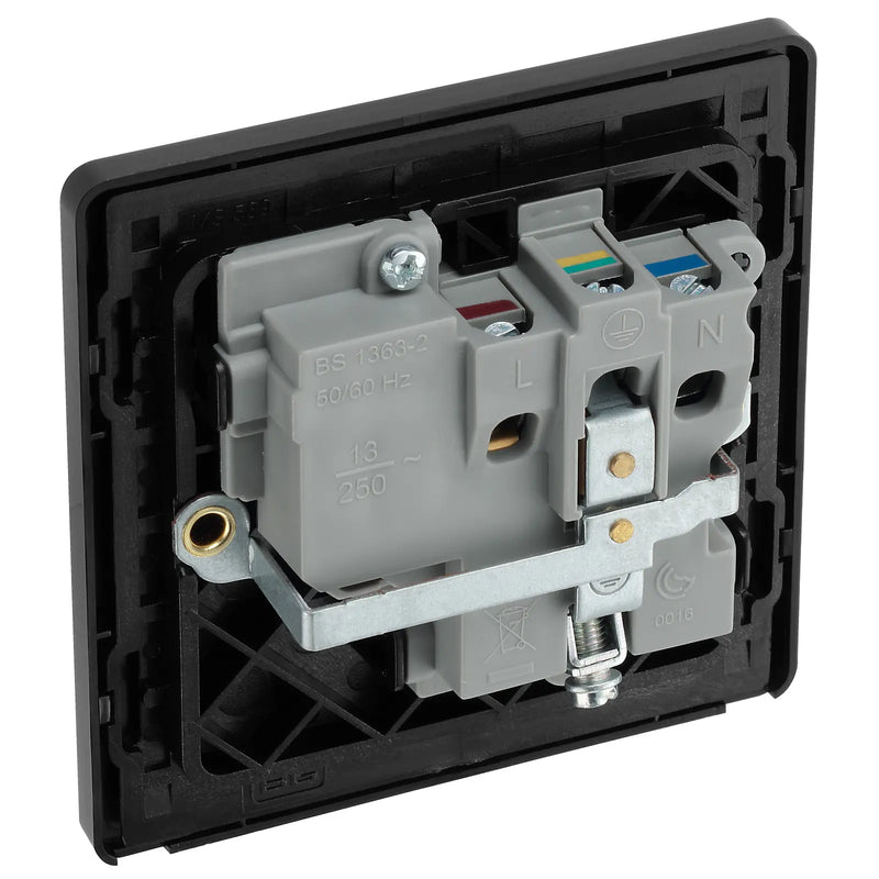 BG Electrical Evolve Black Chrome - Single, switched, single pole