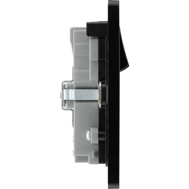 BG Electrical Evolve Black Chrome - Double switched single pole, with USB A + C (45W)