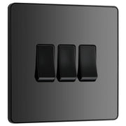 BG Electrical Evolve Black Chrome - Triple, 2 way switch