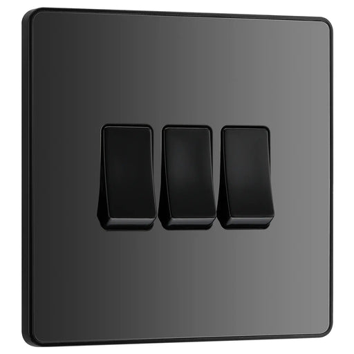 BG Electrical Evolve Black Chrome - Triple, 2 way switch