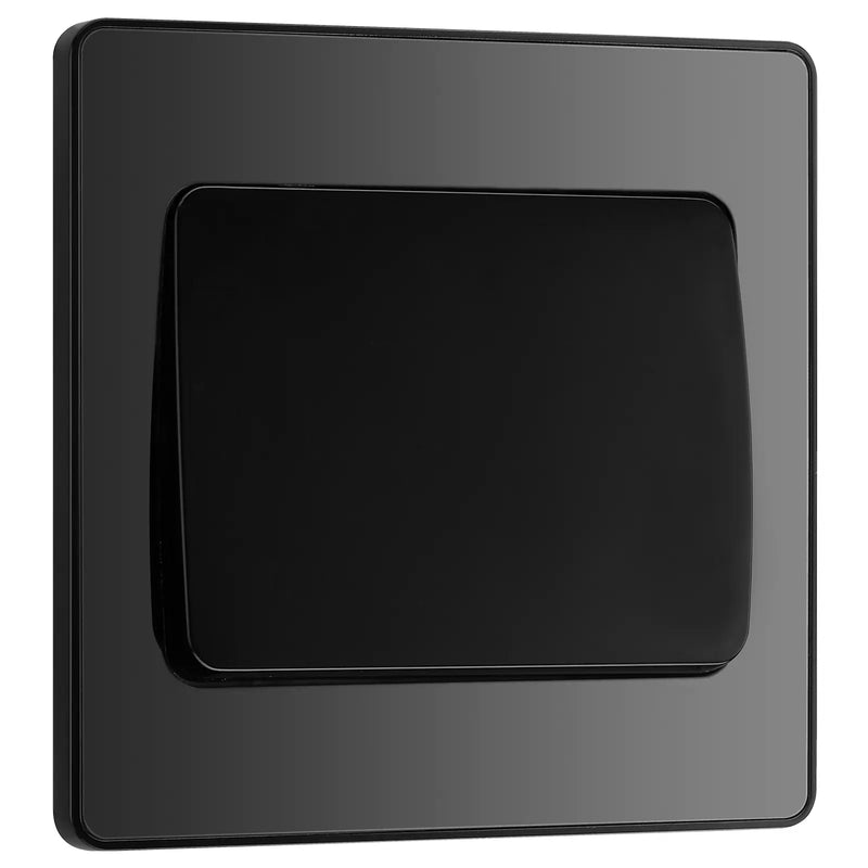 BG Electrical Evolve Black Chrome - Single, 2 way switch, wide rocker