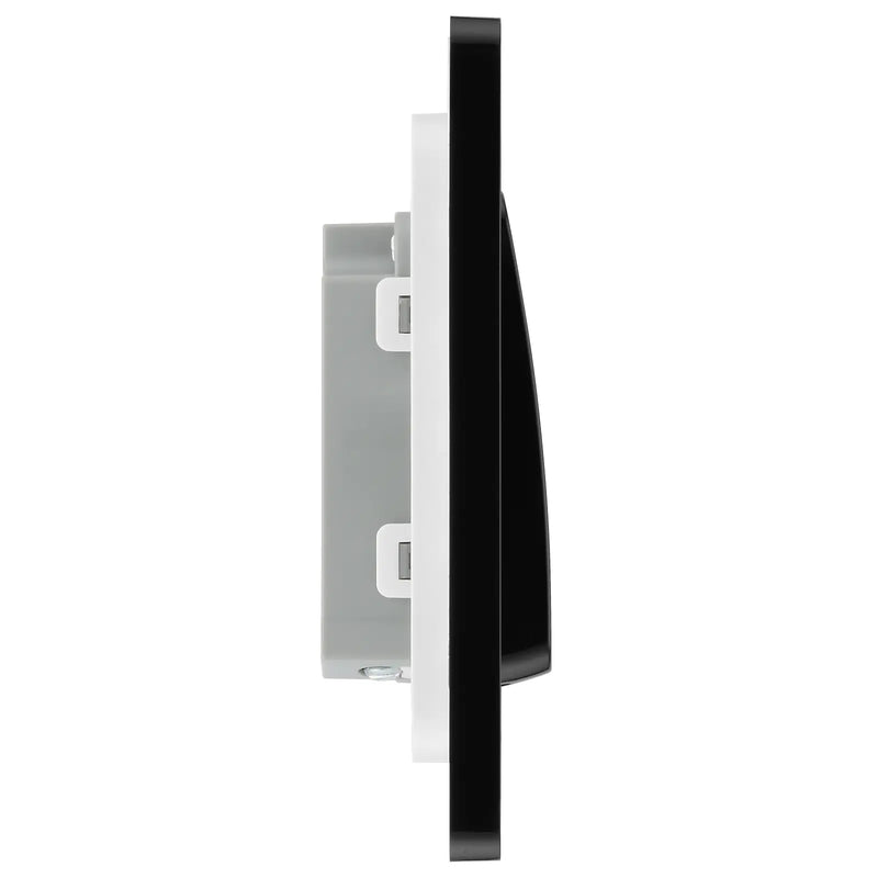 BG Electrical Evolve Black Chrome - Single, 2 way switch, wide rocker
