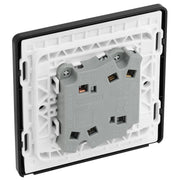 BG Electrical Evolve Black Chrome - Double, 2 way switch, wide rocker