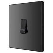 BG Electrical Evolve Black Chrome - Single, bell push switch