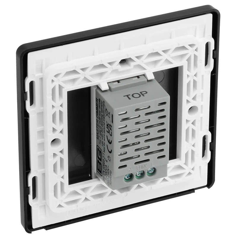 BG Electrical Evolve Black Chrome - Single, 2 way touch, 200W, master