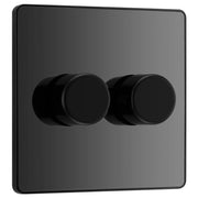BG Electrical Evolve Black Chrome - Double, 2 way push 200W